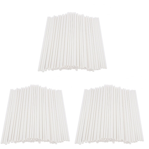 150Pcs White Paper Lollipop Sticks Cake Sticks for DIY Candy