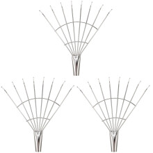 3Pcs Silver Steel Garden Hand Rake Leaf Cleaning Soil Loosening Tool