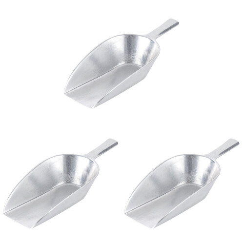 3Pcs Aluminum Ice Cube Scoop Silver Multi-Function Kitchen Food