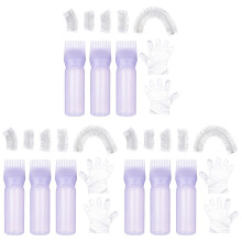 3Sets Professional Hair Dyeing Set Purple Plastic Hair Oil Bottles