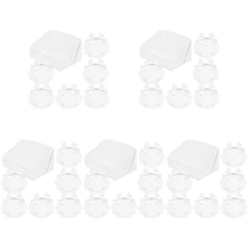 5Sets Acrylic Cute Coasters Heat Insulation Cup Pads for Drink Table