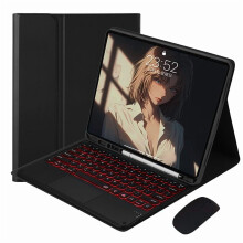 Keyboard Case Compatible with iPad 9.7, 6th/5th Gen, Air 2 – 7-Color Backlight, Trackpad, Built-in Pen Holder & Auto Sleep