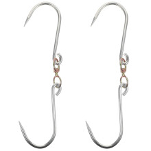 2Pcs Sharp Pointed Silver Meat Hooks Metal Sausage and Butcher Hooks