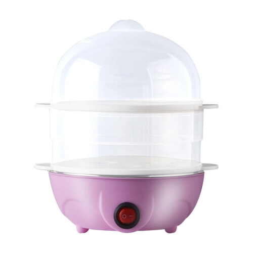Double-Layer Electric Egg Cooker – Stainless Steel, Soft/Hard Boiled Eggs, Mini Breakfast Maker (Multiple Colors)