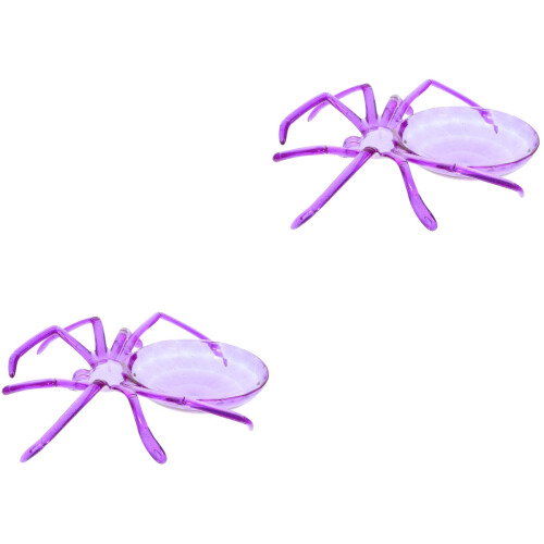 2Pcs Plastic Fruit Trays Violet Spider Shaped Dessert Plates