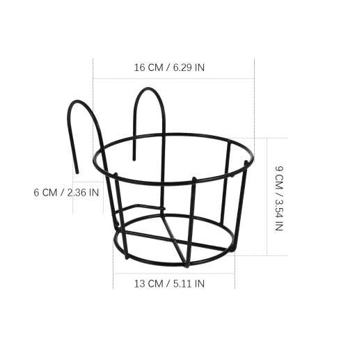 Large Railing Planter Holder Black 2set 1