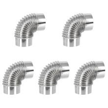 5Pcs Stainless Steel Stove Flue Elbow Exhaust for Home Heating Silver