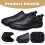 Μοκασίνια για άνδρες, slip-on casual δερμάτινα παπούτσια με αφρό μνήμης, άνετη εφαρμογή, 4