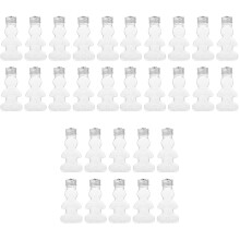 30Pcs Silver Refillable Gingerbread Man Beverage Bottles for Xmas