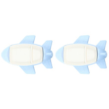 2Pcs Sky- Bamboo Fiber Separate Plane Plate Dinner Tray