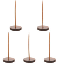 5Pcs Brown Wood Receipt Spike Holder for Tabletop Storage