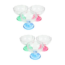 6Pcs Clear As Plastic Footed Dessert Bowls Ice Cream Cups for Parties