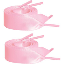 2 Pairs 47" Flat Satin Ribbon Shoelaces Silk Shoestring Wide Shoe Laces for Sneaker Skate Shoes Boots Sport Shoes