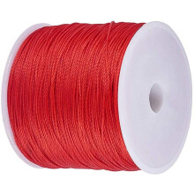 116 Yards Waxed Cord Polyester Waxed Polyester Thread 0.5mm Round Rattail Waxed Beading String Cord for Jewelry Bracelet Making Macrame Crafting Red