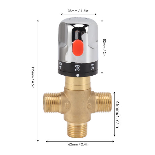Messing-Thermostat-Duschmischer, 115x62mm, Chrom 1