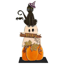 Straszny znak na imprezę halloweenową, ekologiczne drewno sosnowe z wytrzymałym materiałem, piękny i rustykalny design do użytku wewnątrz i na