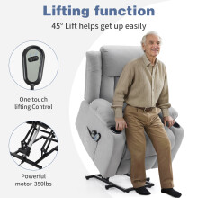 Electric Power Rise Recliner Chair Massage/Heat Armchair For Elder