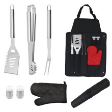 Utensilios de cocina Master Chef para asar a la parrilla, acero inoxidable antideslizante, resistente al calor, mango largo, diseño hueco, diseño