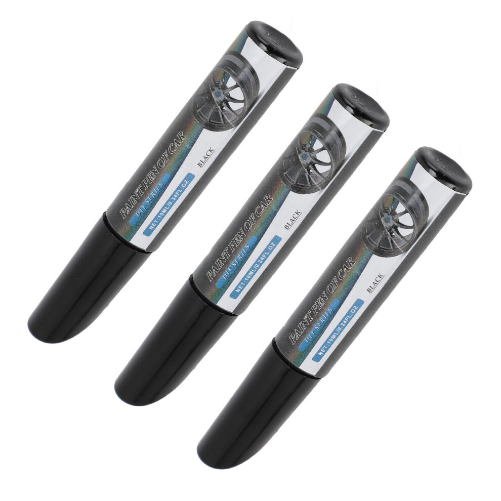 10Ml Car Touch Up Paint Pen 3Pcs Automotive Scratch Repair Marker Black 7901387388060