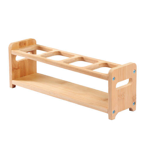 Bamboo 4-Hole Oil Bottle Rack Stand Kitchen Storage Organizer