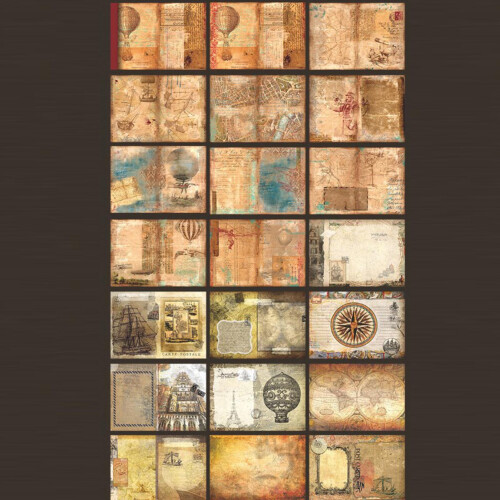 Vintage Scrapbook Paper Bundle 40 Sheets 12x12 inch for DIY Projects