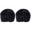 2Pcs Solid Color Black Sleeping Hat Women Soft Elastic Hair Cap 1