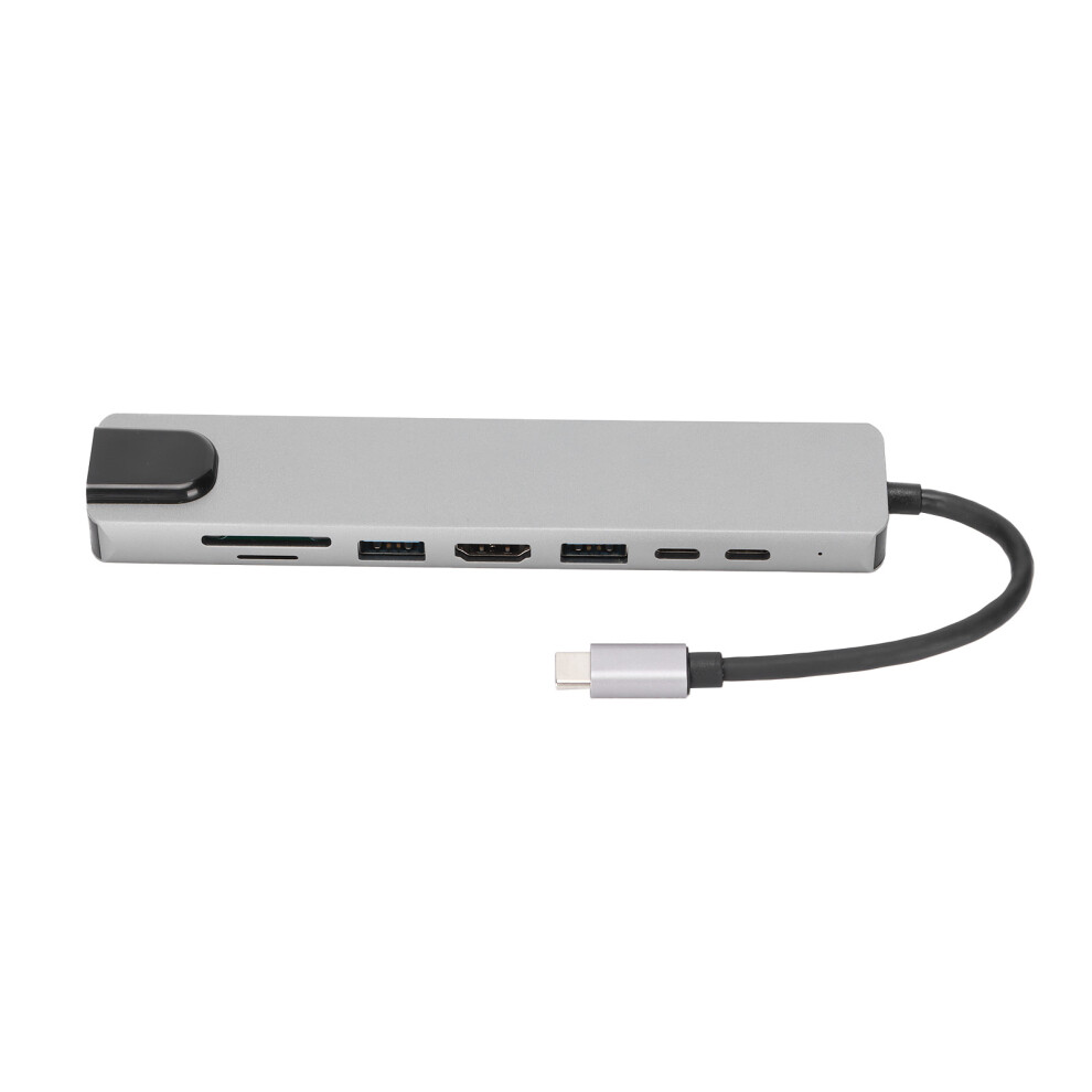 Compact8-In-1Usb C Docking Station, Featuring Rj45ethernet Interface And Superfast Data Transfer For On-The-Go Laptop Users (Aluminum Alloy) 9479868273665