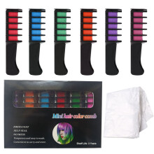 Temporary Hair Chalk Combs for Kids & Teens, Safe Non-Toxic Easy To Use Washable Hair Color, Vibrant Multi-Purpose Gifts