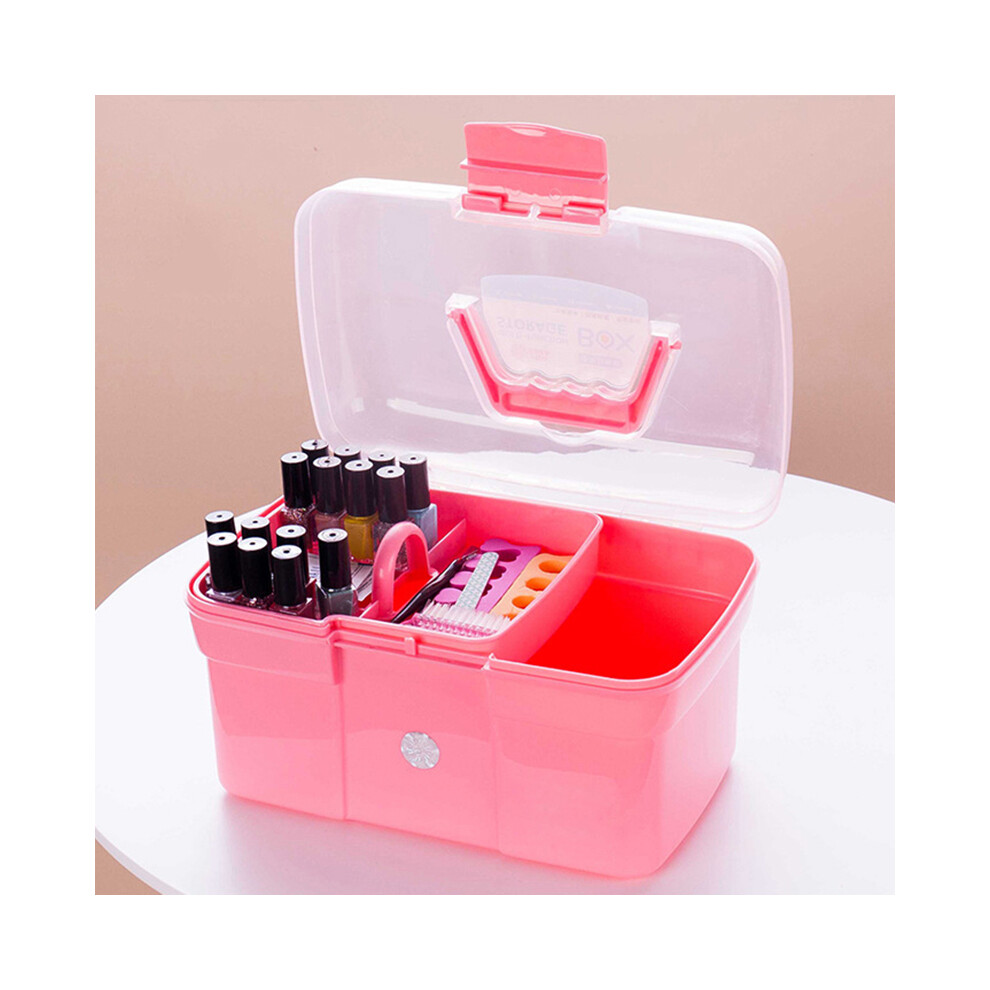 Effortless Beauty Management, Multipurpose Organizer With Removable Tray And Secure Geometric Latch, Your Personal Beauty Assistant