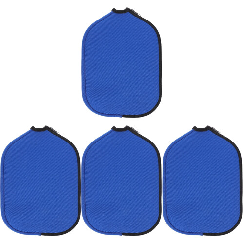 4Pcs Blue Table Tennis Paddle Case Durable Neoprene Racket Storage Bag