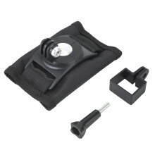 Shoulder Strap Clip Holder for Action Cameras, Fully Adjustable Velcro Strap with Shock-Absorbing Elastomer, Hand-free POV Accessories for Hiking and