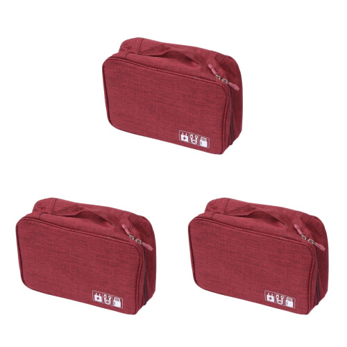 3Pcs Travel Pouch for Small Electronics Waterproof Electronics Bag
