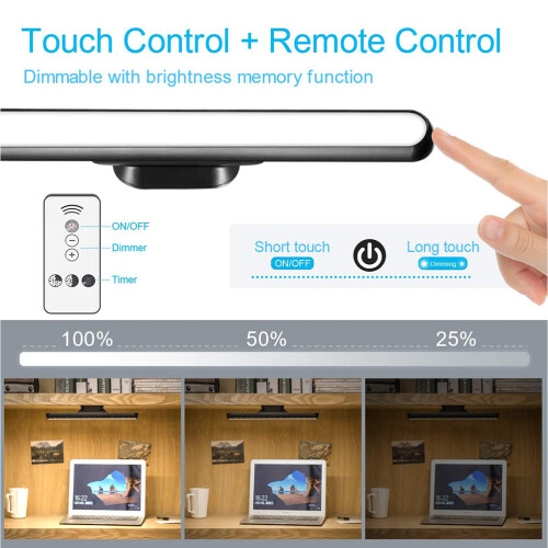 Lampada da scrivania a LED con controllo touch e telecomando, ricaricabile 2