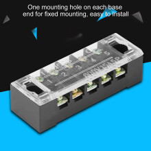 Heavy Duty Terminal Block for Power Systems, Dual Row Wire Terminal with Jumpers and Insulated Cover600V15A Screw Connection Strip, Bus Bar