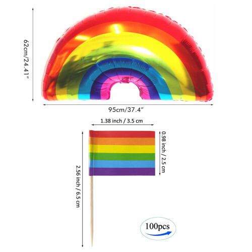 Rainbow Pride Tablecloth and Pennant Banner Set 2