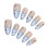 (XS) Blue-White Tip False Nails, Zero Pressure 7