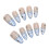 (XS) Blue-White Tip False Nails, Zero Pressure 9