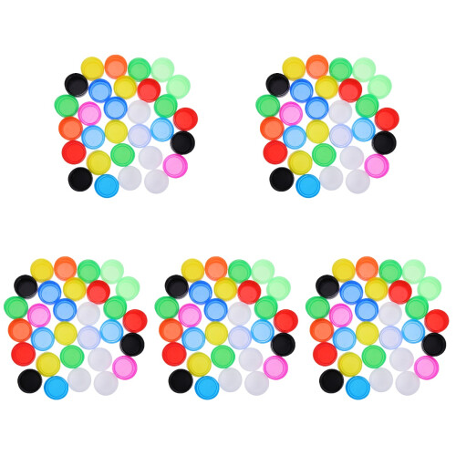 750Pcs Reusable Plastic Bottle Caps Assorted Colors for DIY Creativity