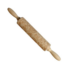 Valentines Day Rose Rolling Pin Wooden Carving Cookies Dough Baking Stick