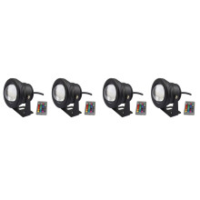 4St Rgb LED Onderwaterlamp Zwart, Helder Licht En Zwembad