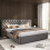 Upholstered bed, king size - 5 ft (150*200 cm), hydraulic storage bed 12