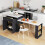 Kitchen Island with Extendable Table for 4-6,Black 1