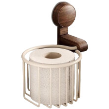Suction Cup Walnut Paper Towel Holder, Retro Kitchen & Bathroom Organizer with Strong Suction Cup White 1PCS