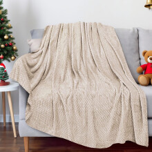 Christmas Throw Blanket Soft Portable 40x52 Inch Beige