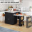 Kitchen Island with Extendable Table for 4-6,Black 4