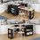 Kitchen Island with Extendable Table for 4-6,Black 5