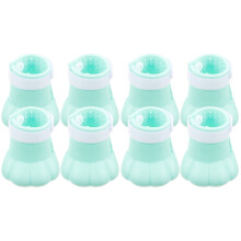 8Pcs Silicone Cat Boots Light Green Anti-Scratch Paw Covers for Cats
