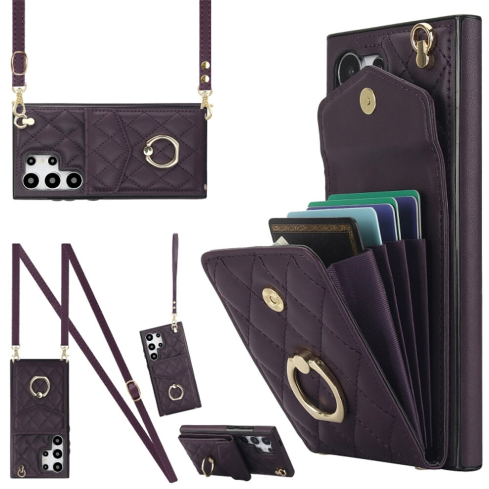 Premium Pu Leather Wallet Case For Samsung Galaxy S25 Ultra 5GâRfid Shielding, Adjustable Ring, Detachable Crossbody & Wrist Strap 9482726253242