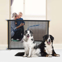 Dog Gate, Pet Barrier Net for Doorways and Stairs, Secure Puppy Playpen with Elastic Hooks for Easy Installation
