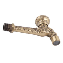 Antique Brass Finish Faucet, Wall Mounted for Laundry Room and Outdoor Gardens, European Classic Style, Robust Brass Material, Ergonomically Designed